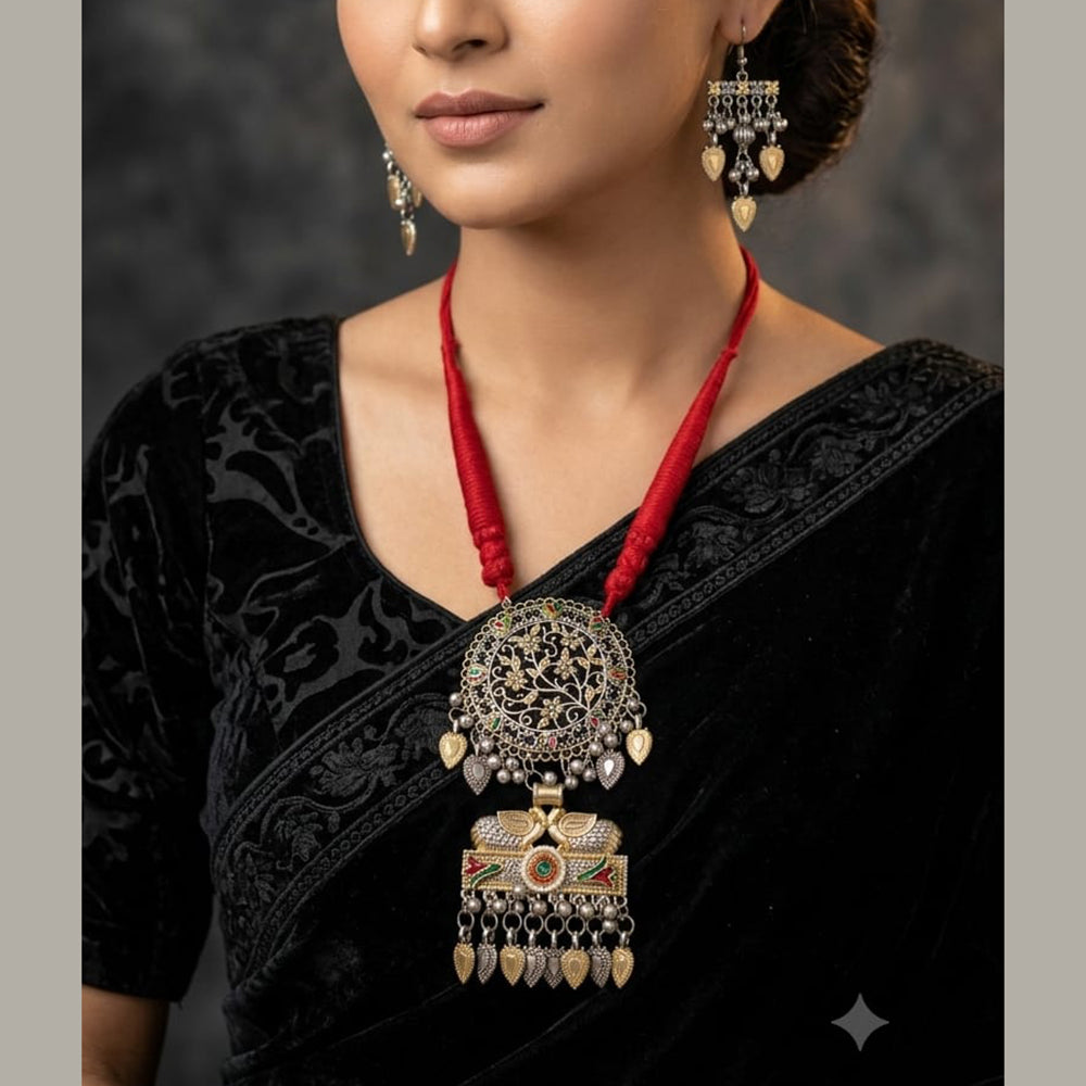 SNERA 2 Tone Pota Stone Necklace Set 