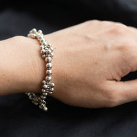 SNERA Stylish Oxidised Plated Beads Bracelet