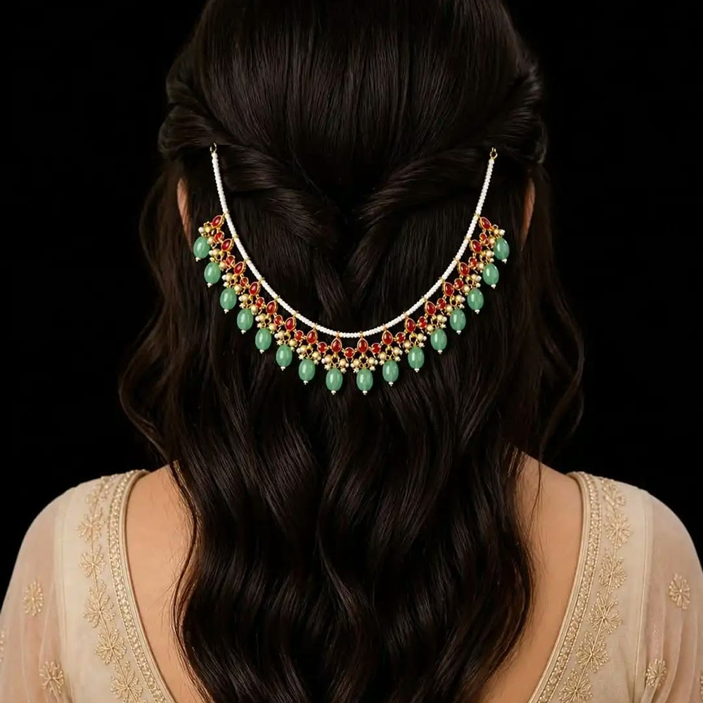 SNERA Delicate Pota Stone And Pearl Hair Accessories For Women
