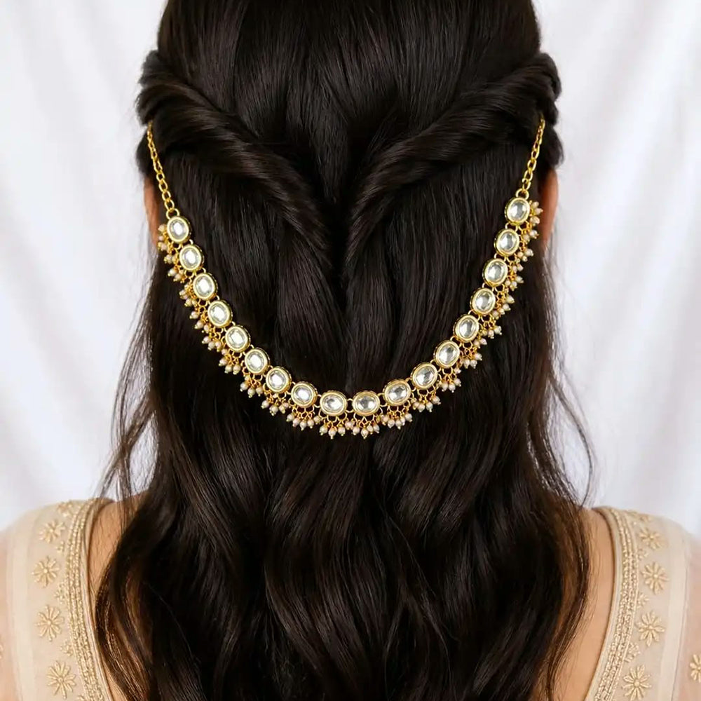 SNERA Delicate Pota Stone And Pearl Hair Accessories For Women