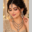 SNERA Ethnic Pota Stone Multi Layer Necklace Set