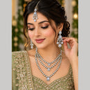 SNERA Ethnic Pota Stone Multi Layer Necklace Set