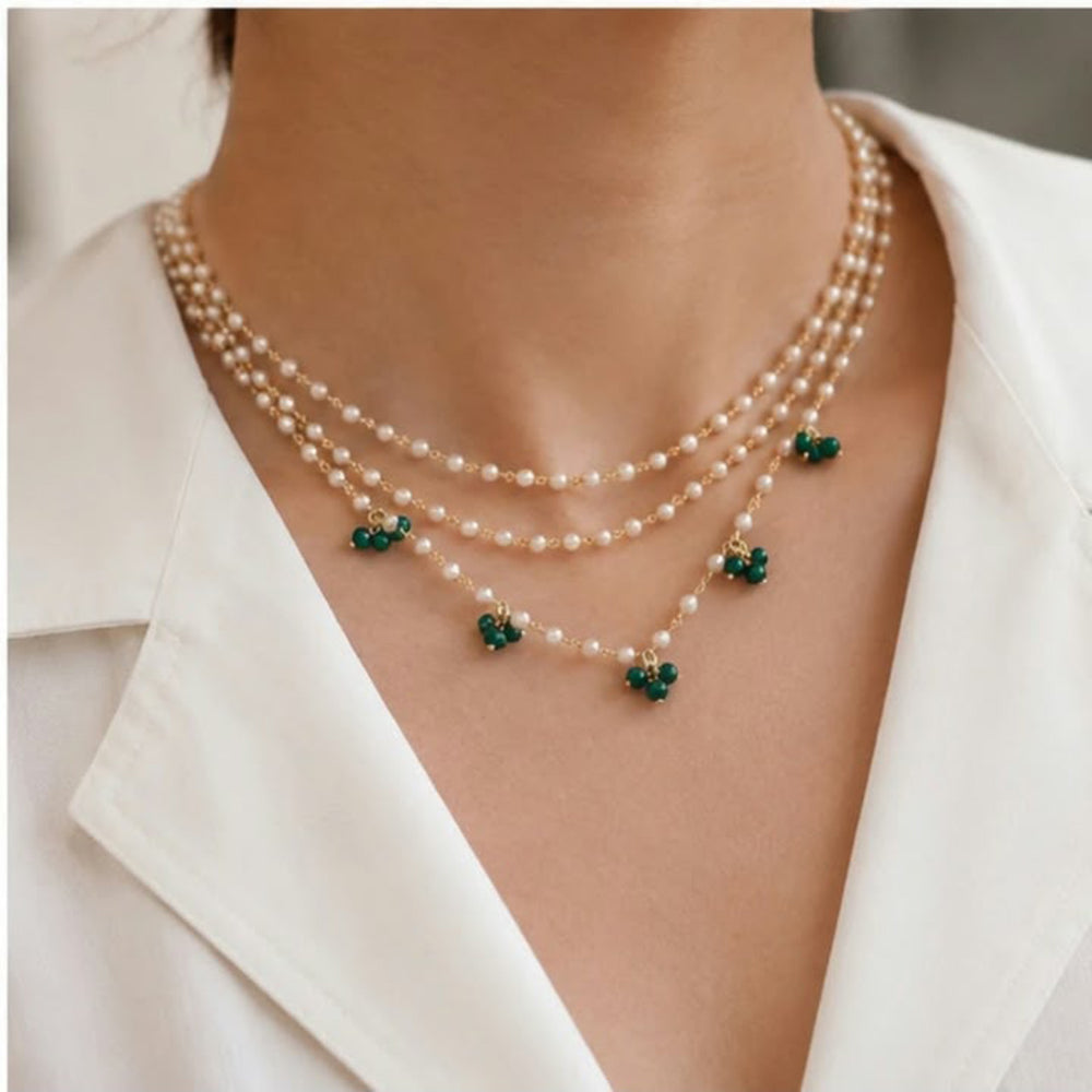 SNERA Stylish Traditional Pearl Choker Necklace for Women