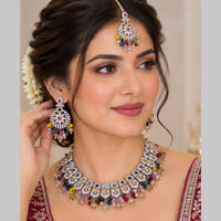 SNERA Elegant Crystal Stone Beads And Pearl Necklace Set Women