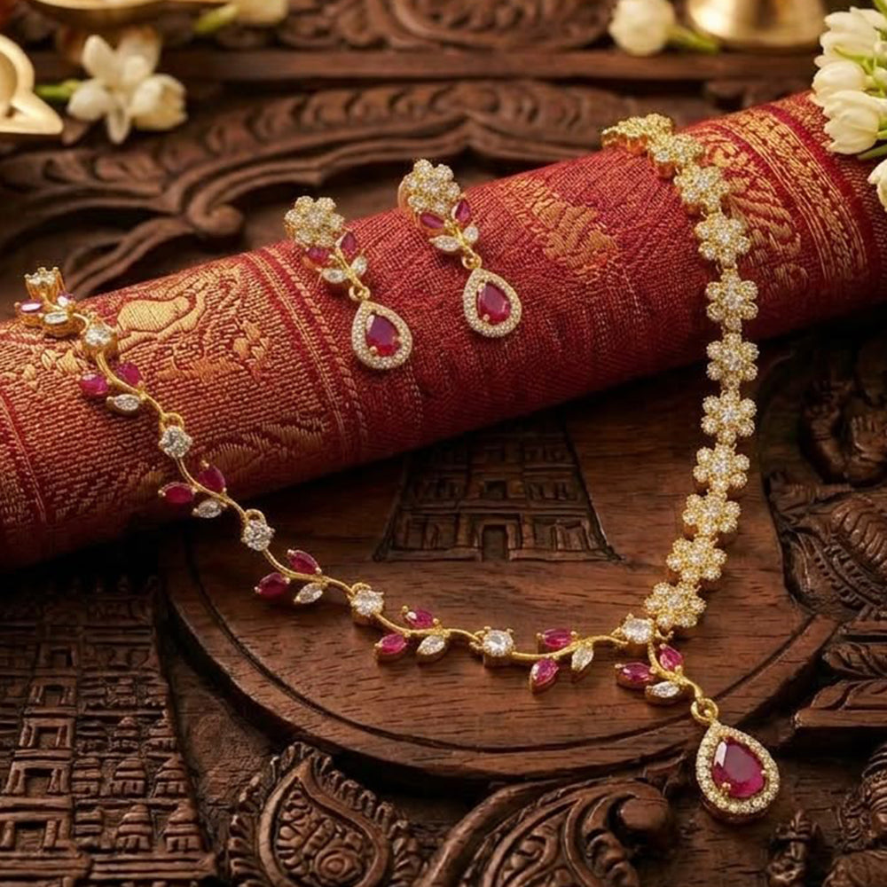 SNERA Elegant Crystal Stone Necklace Set Women