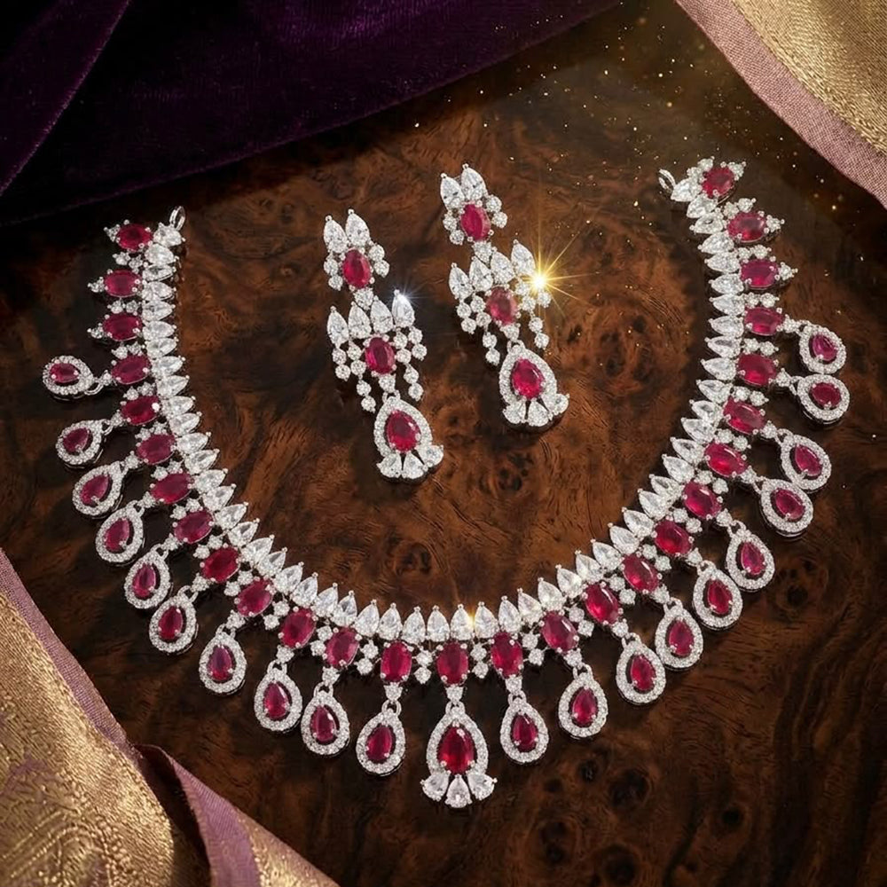 SNERA Designer American Daimond Necklace Set