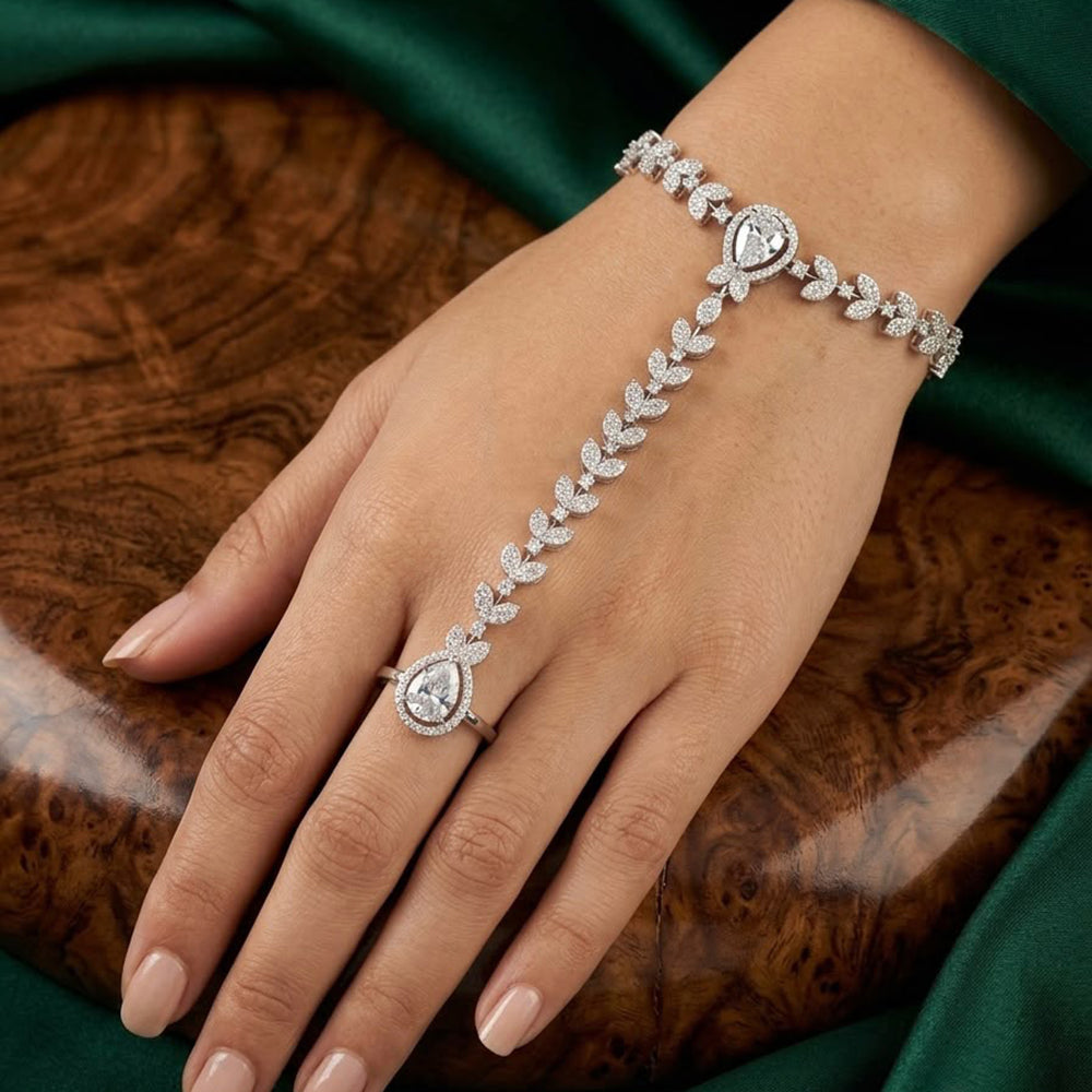SNERA Elegant American Diamond Hath Panja for Women