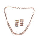 Urthn Rose Gold Plated Sparkling Crystal Stone Necklace Set(Pack of 6)