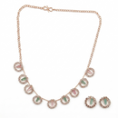 Urthn Rose Gold Plated Sparkling Crystal Stone Necklace Set(Pack of 6)