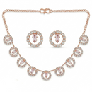 Urthn Rose Gold Plated Sparkling Crystal Stone Necklace Set(Pack of 6)