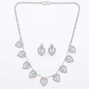 Urthn Silver Plated Sparkling Crystal Stone Necklace Set(Pack of 6)