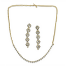 Urthn Pack Of 3 Austrian Stone Gold  Plated Necklace Set