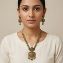 Urthn South Indian Style Antique Gold Plated Pearl Necklace Set  (Pack of 6)