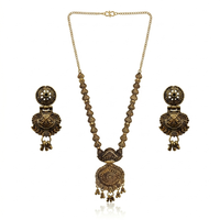 Urthn South Indian Style Antique Gold Plated Pearl Necklace Set  (Pack of 6)