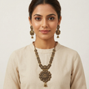 Urthn South Indian Style Antique Gold Plated Pearl Necklace Set  (Pack of 6)