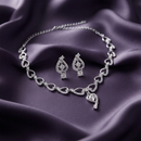 Darshana Jewels Sparkling Austrian Stone Jewellery Set with Earrings (Set of 3)