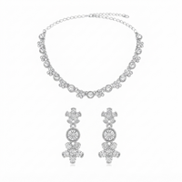 Darshana Jewels Sparkling Austrian Stone Jewellery Set with Earrings (Set of 3)