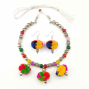Urthn Traditional Oxidised Silver Tone Pom Pom Necklace Set for women(Pack Of 3)