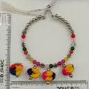 Urthn Traditional Oxidised Silver Tone Pom Pom Necklace Set for women(Pack Of 3)
