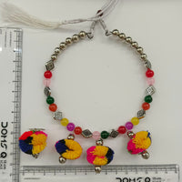 Urthn Traditional Oxidised Silver Tone Pom Pom Necklace Set for women(Pack Of 3)