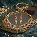 Urthn Gold Plated Pearl & Crystal Necklace Set for Women Traditional Jewellery (pack Of 3)