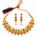 Urthn Gold Plated Pearl & Crystal Necklace Set for Women Traditional Jewellery (pack Of 3)