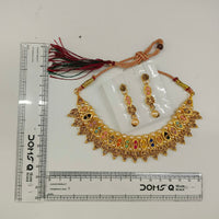 Urthn Gold Plated Pearl & Crystal Necklace Set for Women Traditional Jewellery (pack Of 3)