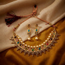 Darshana Jewels Traditional Pota Stone Austrian Stone & Pearl Necklace Set for Women 