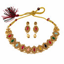 Darshana Jewels Designer Austrian Stone Pota Stone & Pearl Necklace Set for Women(Pack of 3)