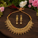 Darshana Jewels Elegant Pota Stone Austrian Stone & Pearl Necklace Set for Women 