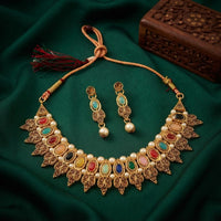 Darshana Jewels Designer Austrian Stone Pota Stone & Pearl Necklace Set for Women