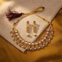 Darshana Jewels Elegant Pota Stone Austrian Stone & Pearl Necklace Set for Women (Pack of 3)