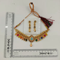 Urthn Gold Plated Pearl & Crystal Necklace Set for Women Traditional Jewellery (Pack of 6)