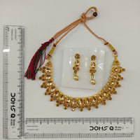 Urthn Gold Plated Pearl & Crystal Necklace Set for Women Traditional Jewellery (Pack of 6)