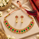 Urthn Gold Plated Pearl & Crystal Necklace Set for Women Traditional Jewellery (Pack of 6)