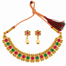 Urthn Gold Plated Pearl & Crystal Necklace Set for Women Traditional Jewellery (Pack of 6)