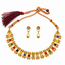 Urthn Gold Plated Pearl & Crystal Necklace Set for Women Traditional Jewellery (Pack of 6)