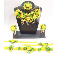 Kavya's Kreation Flower Necklace Set for Haldi Ceremony Combo Set