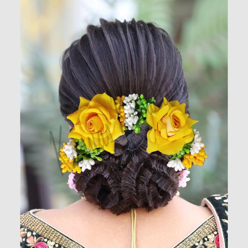 Kavya's Kreation Designer Floral Hair Brooch