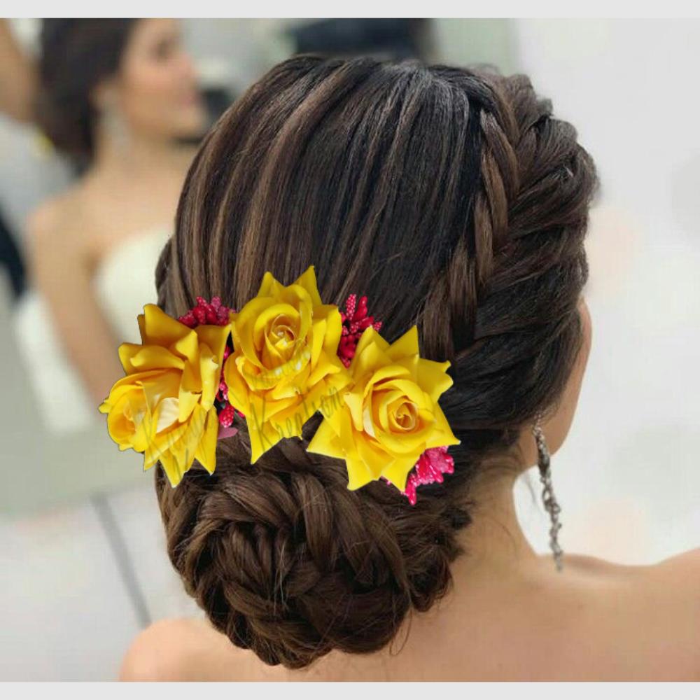 Kavya's Kreation Designer Floral Hair Brooch