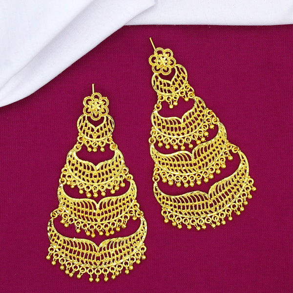 Mahavir Dye Gold Plated Dangler Earrings