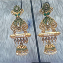 Infinity Jewels Gold Plated Crystal Stone And Meenakari Jhumki Earrings