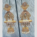 Infinity Jewels Gold Plated Crystal Stone And Meenakari Jhumki Earrings