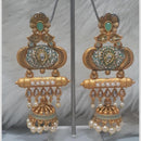 Infinity Jewels Gold Plated Crystal Stone And Meenakari Jhumki Earrings