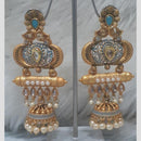 Infinity Jewels Gold Plated Crystal Stone And Meenakari Jhumki Earrings