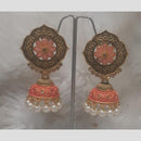 Infinity Jewels Gold Plated Crystal Stone And Meenakari Jhumki Earrings