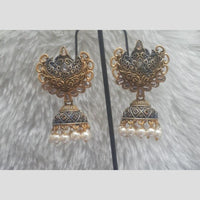 Infinity Jewels Gold Plated Crystal Stone And Meenakari Jhumki Earrings