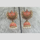 Infinity Jewels Gold Plated Crystal Stone And Meenakari Jhumki Earrings