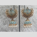 Infinity Jewels Gold Plated Crystal Stone And Meenakari Jhumki Earrings