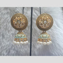 Infinity Jewels Gold Plated Crystal Stone And Meenakari Jhumki Earrings